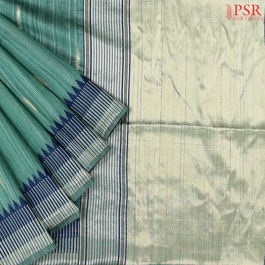 Dark Jade Semi Banaras Saree