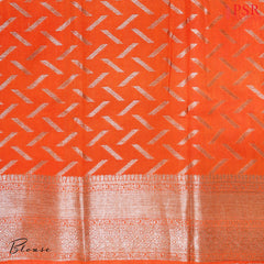 Dark Pink Semi Banaras Saree