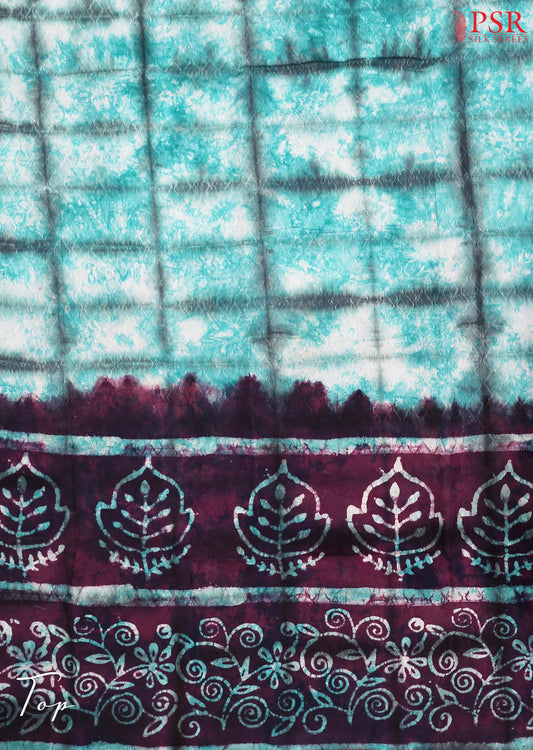 Turquoise Blue Cotton Dress Material