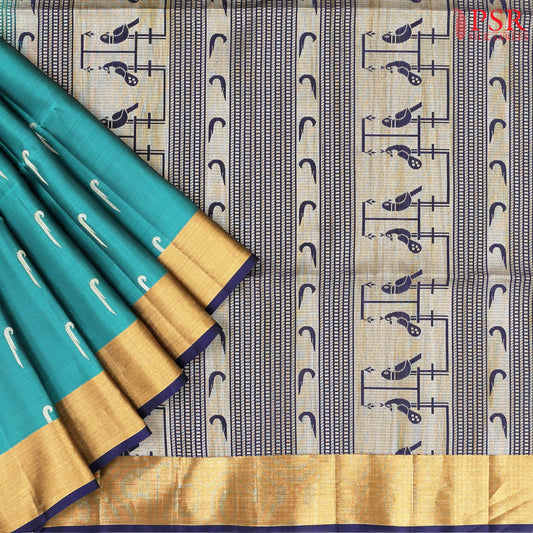 Egyptian Teal Soft Silk Mix Saree
