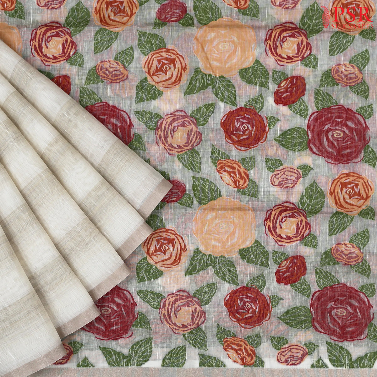 Light Beige Ghicha Cotton Saree