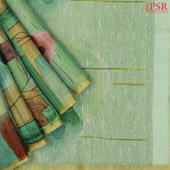 Pistachio Green Tissue Saree