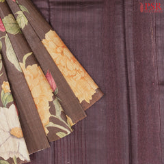 Brown Kadhi Tussar Silk Saree