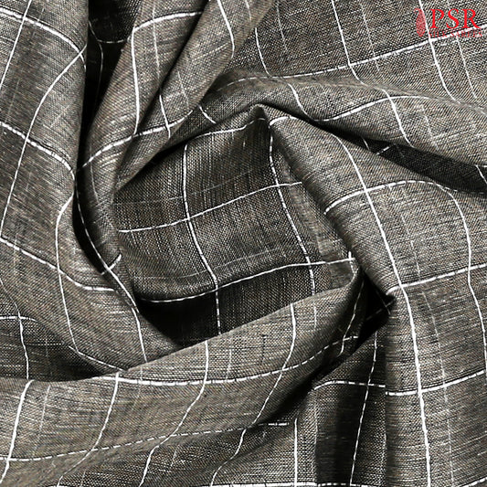 Taupe Grey Linen Saree