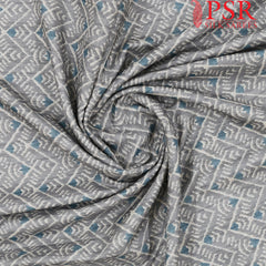 Grey Semi Tassar Ikkat Print Running Material