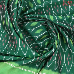 Dark Green Ikkat Cotton Saree