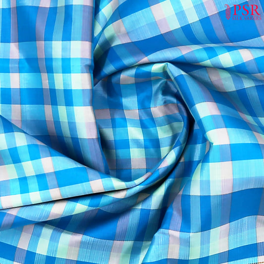 Cerulean Blue & Mint Kanchipuram Silk Saree