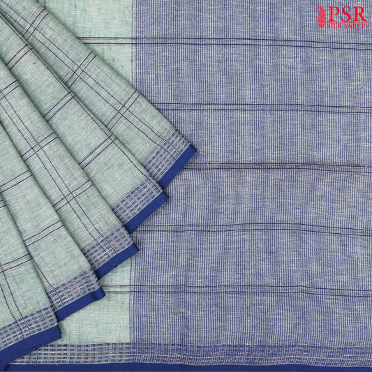Powder Blue Linen Saree