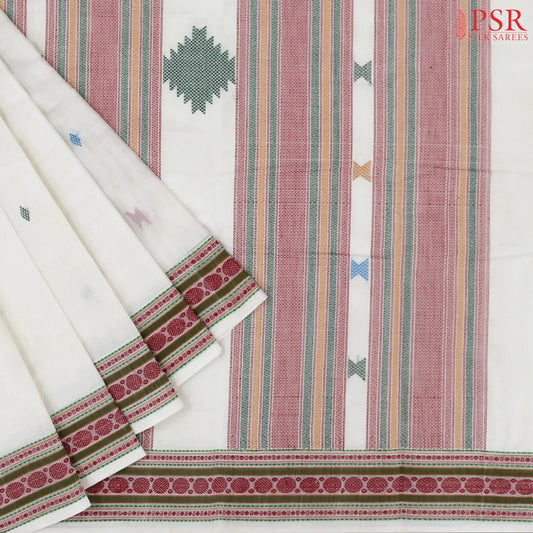 Off White Kalakshetra Kovai Cotton Saree