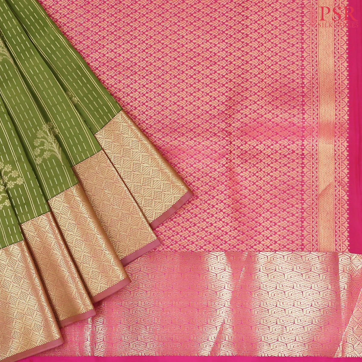 Pear Green Fancy Kanchipuram Silk Saree