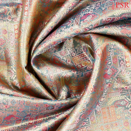 Paradise Blue Kanchipuram Tissue Silk Saree