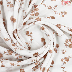 White Linen Embroidery Saree