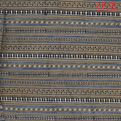 Dark Khaki Ajrakh Print Running Material