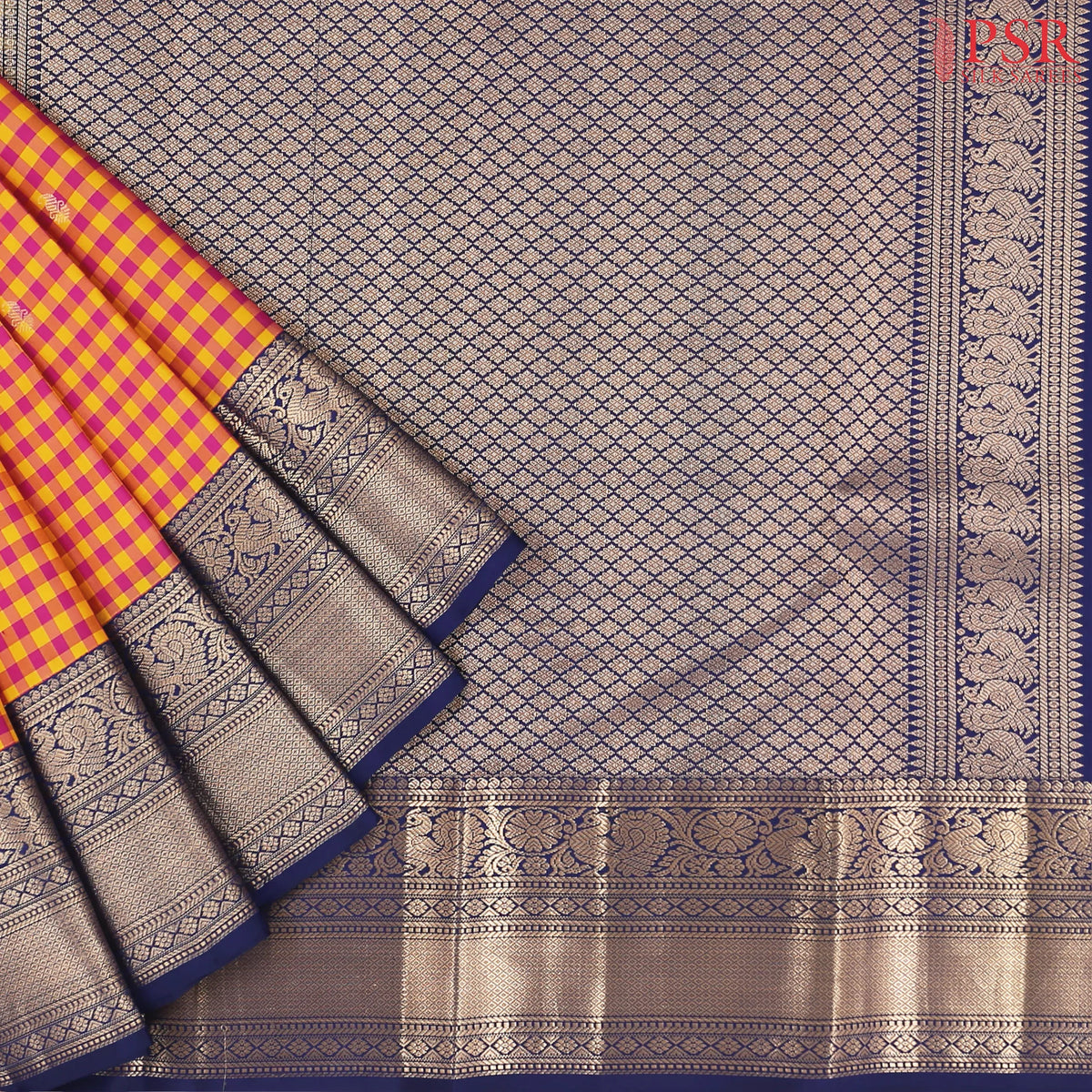 Magenta & Yellow Fancy Kanchipuram Silk Saree