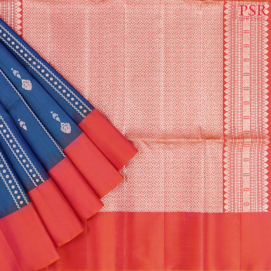 Prussian Blue Soft Silk Saree