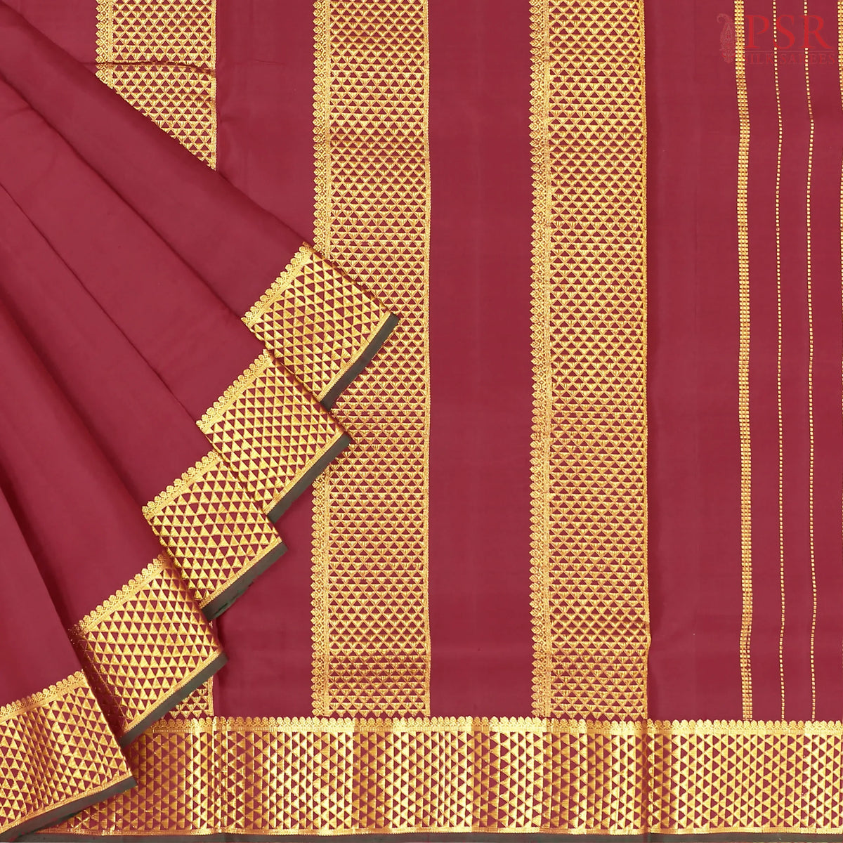 Maroon Nine Yards Half Fine Silk Saree