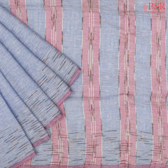 Light Cornflower Blue Linen Saree