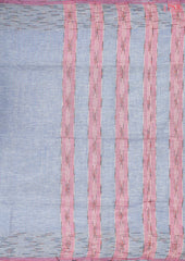 Light Cornflower Blue Linen Saree