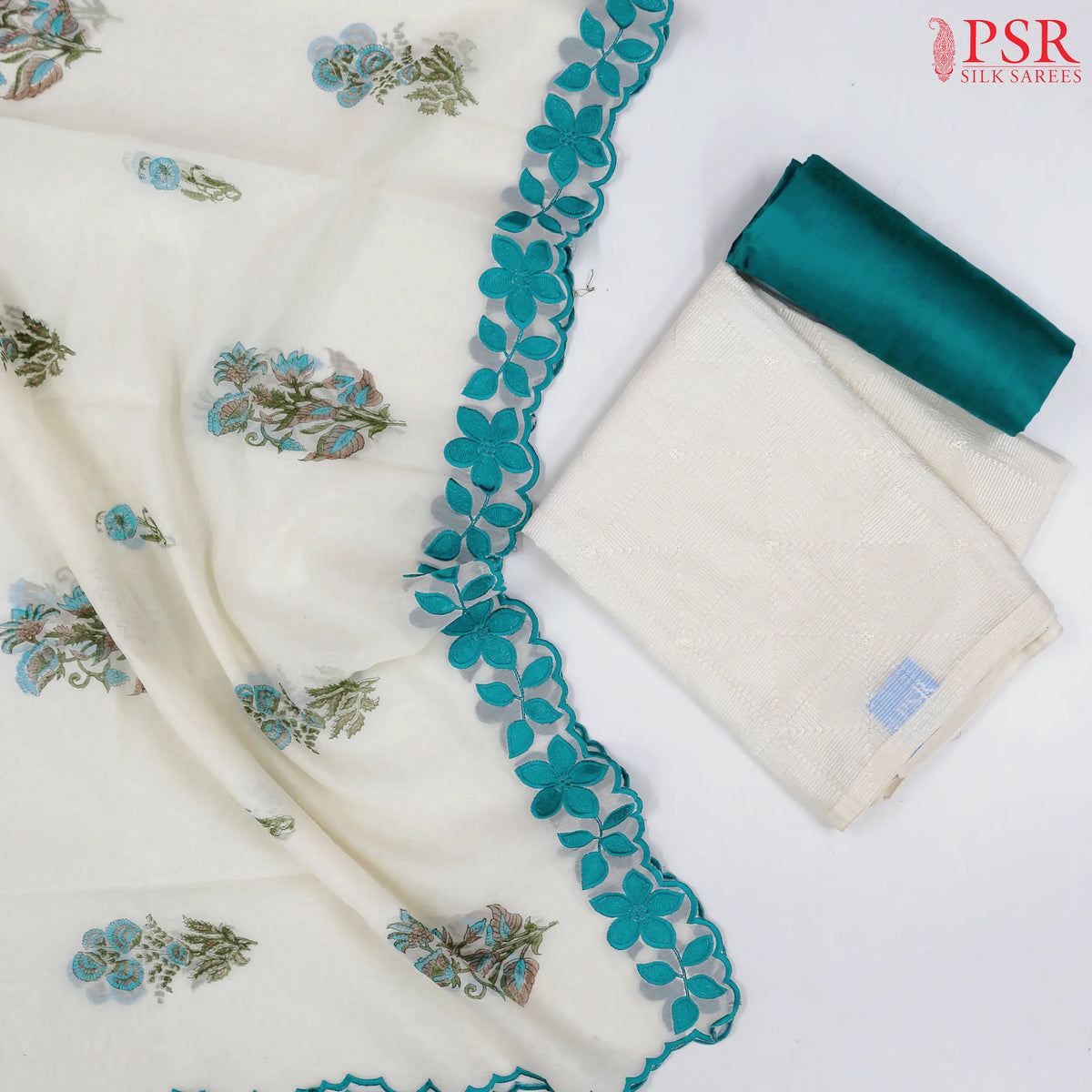 Off White Silk Cotton Dress Material