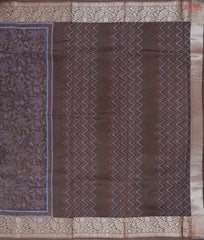 Dark Brown Chanderi Silk Cotton Saree