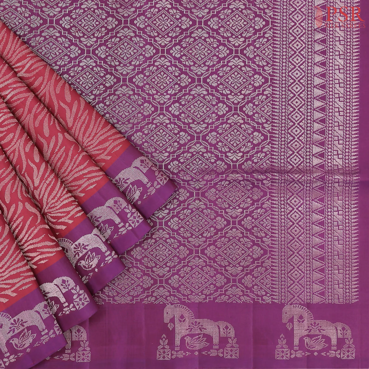 Berry Red Soft Silk Saree