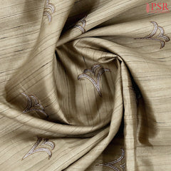 Chikoo Beige Kosa Embroidery Saree