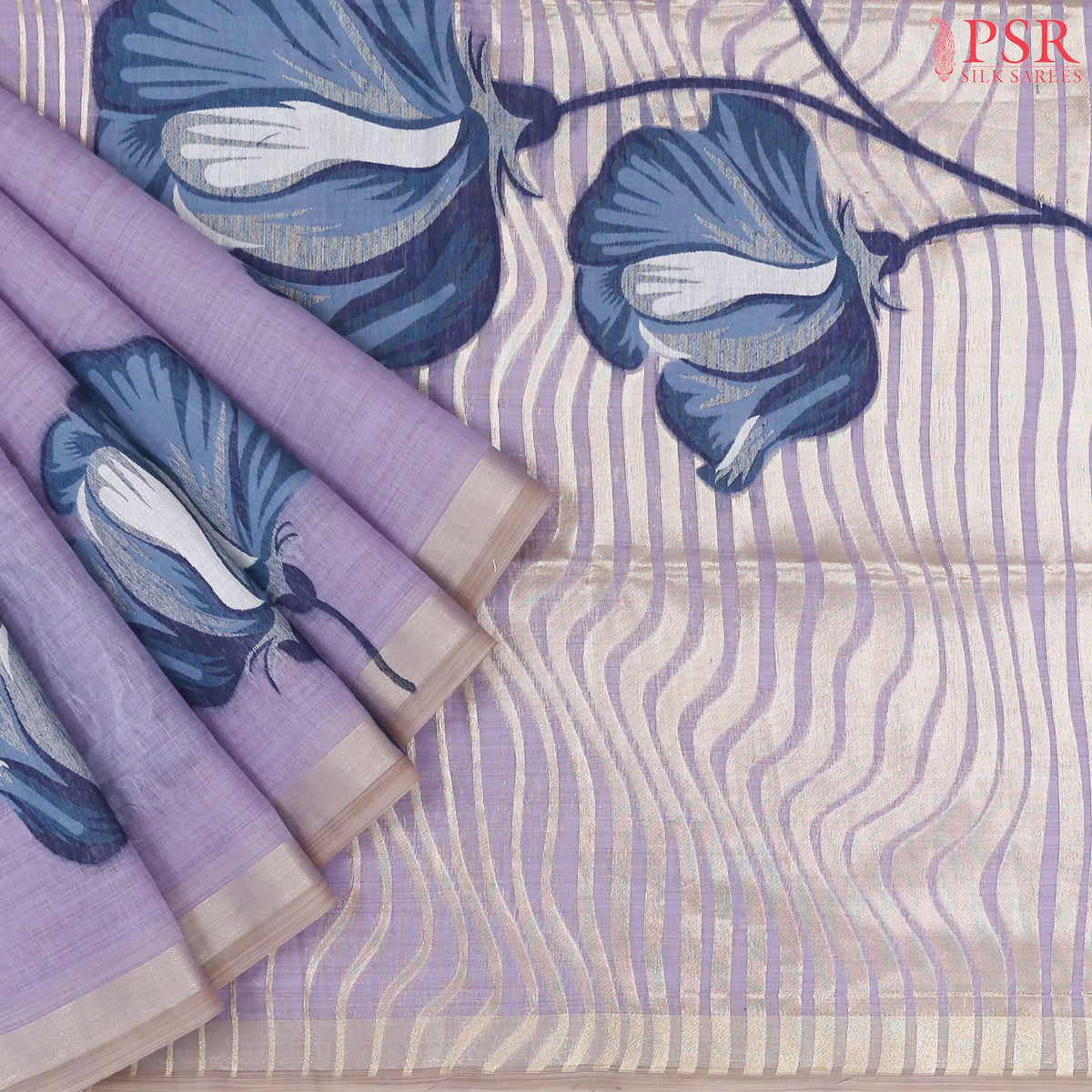 Lavender Ghicha Cotton Saree