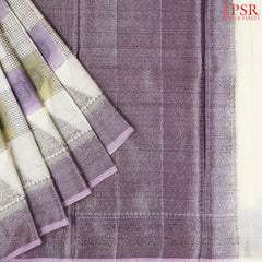 Floral Beige Banaras Tussar Silk Saree