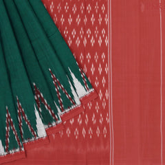 Dark Green Ikkat Cotton Saree