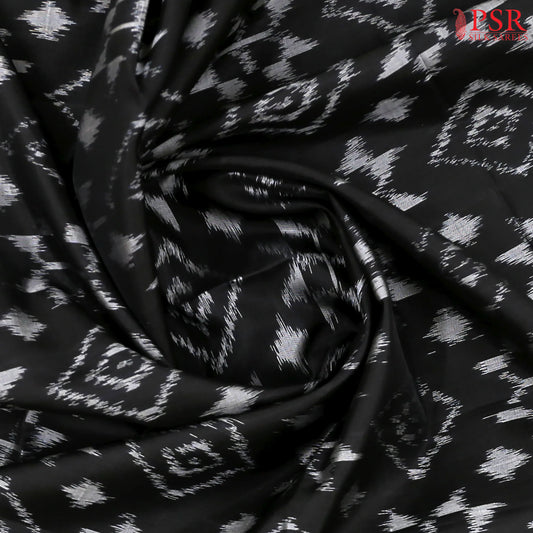 Black Pochampally Soft Silk Saree