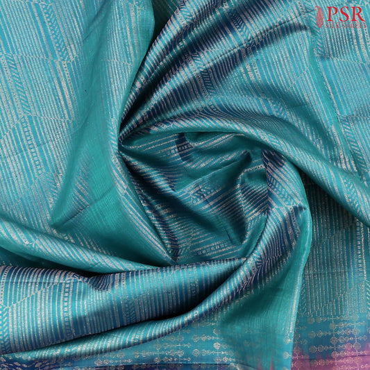 Teal Blue Soft Silk Saree