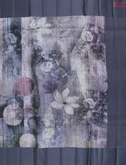 Grey Purple Green Silk Saree