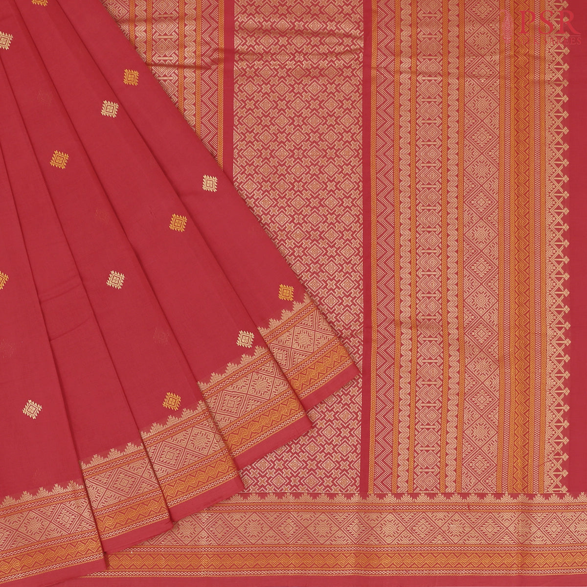Red Kalakshetra Kovai Cotton Saree
