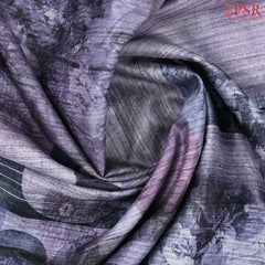 Grey Purple Green Silk Saree