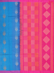 Cerulean Blue Kovai Cotton Saree