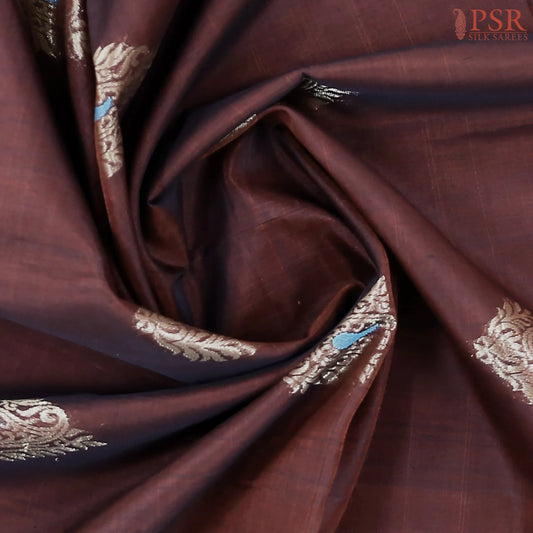 Rosewood Brown Silk Cotton Saree