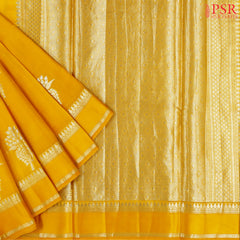 Yellow Chiniya Silk Saree