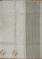Pastel Beige Semi Dupion Saree