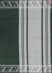 Dark Green Byloom Cotton Saree