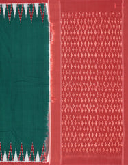 Dark Green Ikkat Cotton Saree