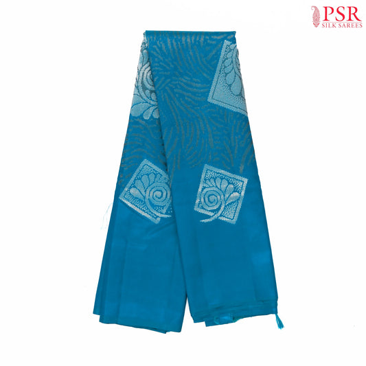 Peacock Blue Kanchipuram Silk Saree
