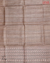 Chikoo Ghicha Tussar Silk Dress Material