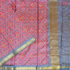 Dark Purple Soft Patola Silk Cotton Dress Material