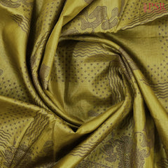 Olive Green Banaras Tussar Silk Saree