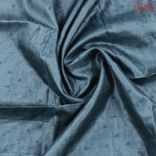 Dark Aegean Blue Banaras Tussar Silk Saree