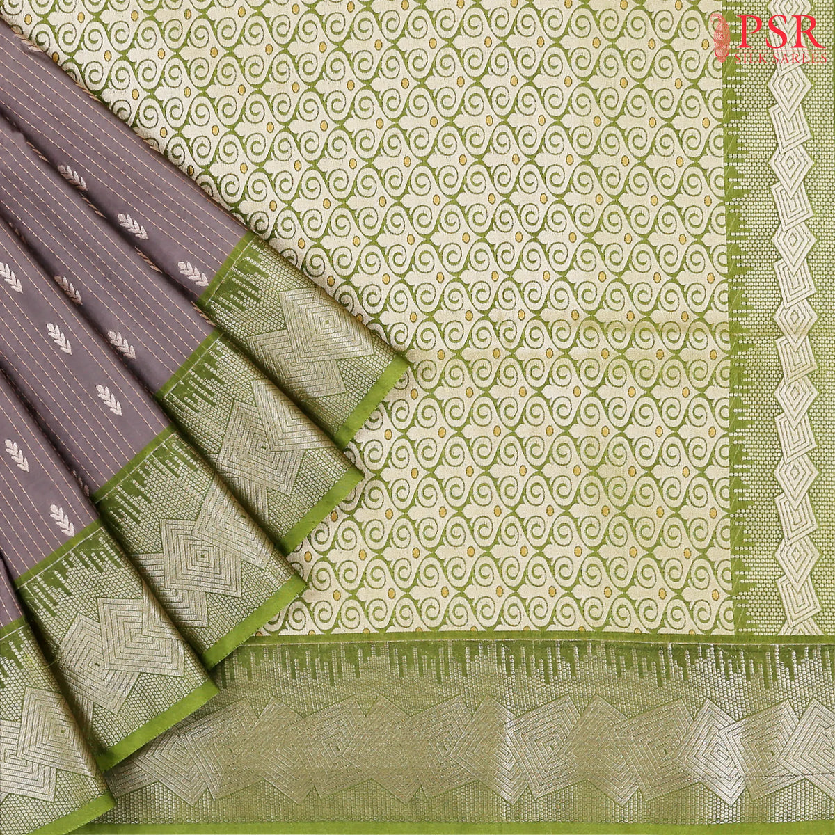 Taupe Grey Soft Art Silk Saree