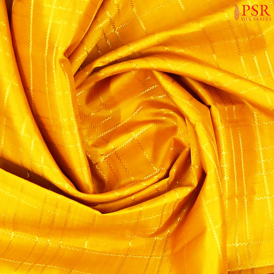 Amber Yellow Kanchipuram Silk Saree