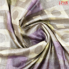 Floral Beige Banaras Tussar Silk Saree