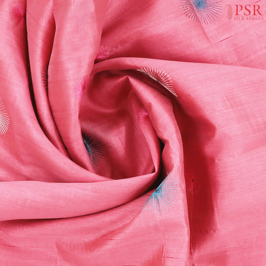 Flamingo Pink Kosa Embroidery Saree