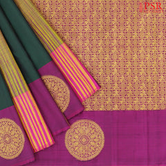 Dark Green Fancy Kanchipuram Silk Saree